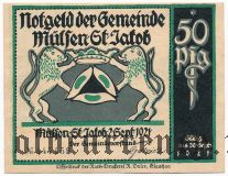 Мюльзен Санкт Якоб (Mülsen-St. Jacob), 50 пфеннингов 1921 года. Вар. 1