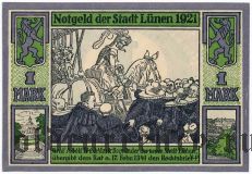 Люнен (Lünen), 1 марка 1921 года
