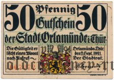 Орламюнде (Orlamünde), 50 пфеннингов 1921 года