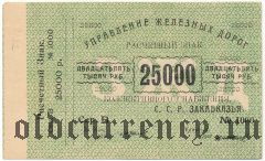 Закавказская ж.д., 25.000 рублей