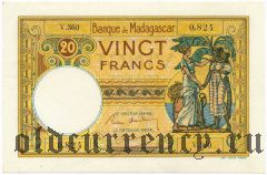 Мадагаскар, 20 франков (1937-47) года