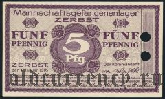 Германия, Zerbst, 5 пфеннингов 1916 года. Образец