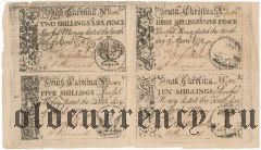 США, South Carolina, сцепка из 4 банкнот 1778 года