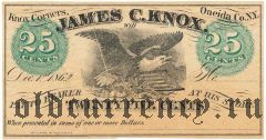 США, James C.Knox, 25 центов 1862 года