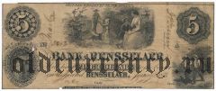 США, Bank of Rensselaer, 5 долларов 1854 года