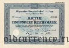 Allgemeine Baugesellschaft-A.Porr, Wien, 100 reichsmark 1942