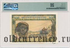 Западно Африканские Штаты, Кот д'Дивуар, 500 франков (1959-64) года. В слабе PMG