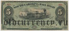 США, South Carolina Rail Road company, 5 долларов 1873 года