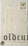 Свидетельство 1873 года на гербовой бумаге 70 копеек 1868 года
