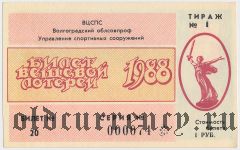 Волгоград, управление спортивных сооружений, вещевая лотерея 1988 года