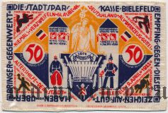 Билефельд (Bielefeld), 50 марок 1922 года. На шелке