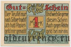 Шмёльн (Schmölln), 1 марка 1921 года