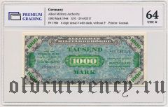 Германия, 1000 марок 1944 года. В слабе PG