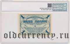 Западная Добровольческая Армия, 1 марка 1919 года. В слабе PG