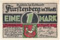 Фюрстенберг (Fürstenberg), 1 марка 1921 года. Вар. 4