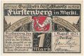 Фюрстенберг (Fürstenberg), 1 марка 1921 года. Вар. 3