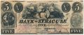 США, The Bank of Syracuse, 5 долларов 1865 года